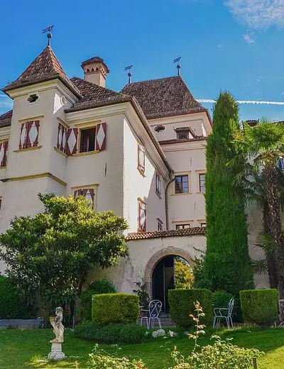 Exterior view of the Hotel Castel Rundegg in Merano, South Tyrol
