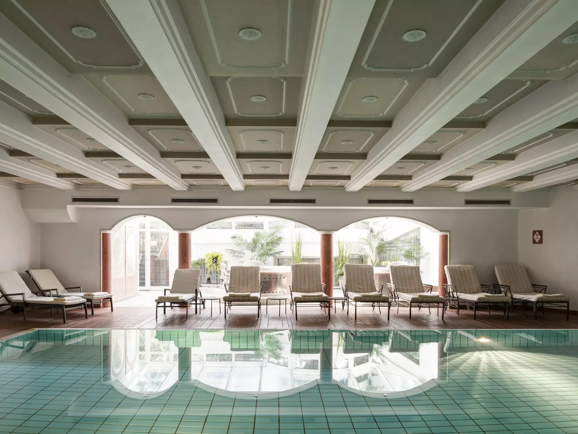 Indoor pool of Hotel Castel Rundegg in Merano