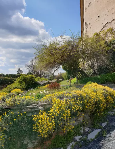 Garten von der Burg Bernstein im Frühling
